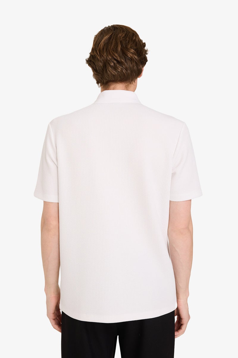 DeFacto White Man Regular Fit Short Sleeve Polo T-Shirt Casual - Image 5